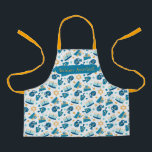 Whimsical Hanukkah design All-Over Print Apron<br><div class="desc">Even the littlest baker can help Bubbe with the Hanukkah baking, and this whimsical and totally adorable apron will let everyone know who Bubbe's number one assistant is! The allover design features dreidels, menorahs, gifts, Stars and oil bottles in bright and festive blues and golds. The text is fully customizable...</div>