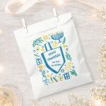 Whimsical Hanukkah Holiday Cute Driedel Custom Favor Bag<br><div class="desc">Perfect cute custom favor bag! Hand made art for you! Perfect for a winter, hanukkah, holiday party or other event. FULLY CUSTOMIZABLE! Click on “Personalize” above to edit the text. Click "edit using design tool" to adjust the fonts, colors and placements. (check my shop for alternate designs too) THANK YOU...</div>
