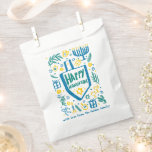 Whimsical Hanukkah Holiday Cute Driedel Custom Favor Bag<br><div class="desc">Perfect cute custom favor bag! Hand made art for you! Perfect for a winter, hanukkah, holiday party or other event. FULLY CUSTOMIZABLE! Click on “Personalize” above to edit the text. Click "edit using design tool" to adjust the fonts, colors and placements. (check my shop for alternate designs too) THANK YOU...</div>