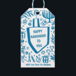 Whimsical Hanukkah Holiday Cute Driedel Custom Gift Tags<br><div class="desc">Perfect cute custom gift tag! Hand made art for you! Perfect for a winter, hanukkah, holiday party or other event. FULLY CUSTOMIZABLE! Click on “Personalize” above to edit the text. Click "edit using design tool" to adjust the fonts, colors and placements. (check my shop for alternate designs too) THANK YOU...</div>