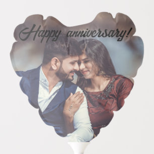 Whimsical happy anniversary couple photo balloon