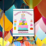 Whimsical Happy Birthday child's party  Foam Board<br><div class="desc">Pretty personalized child's birthday party welcome sign.</div>