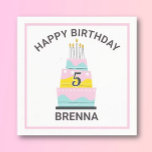 Whimsical Happy Birthday child's party  Napkins<br><div class="desc">Pretty personalized child's birthday party napkins.</div>