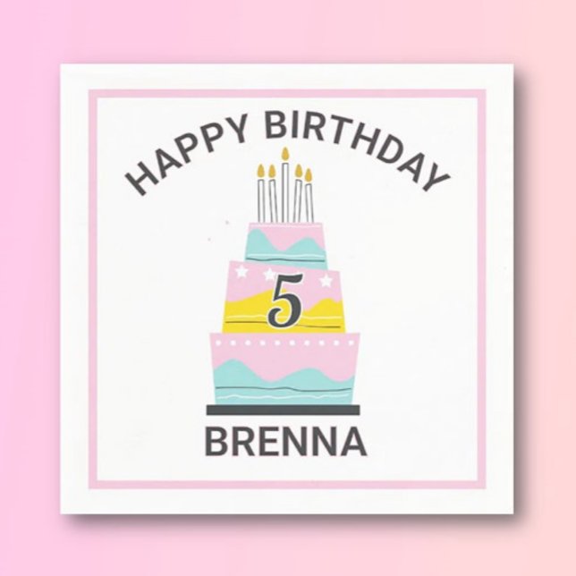 Whimsical Happy Birthday child's party  Napkins (Creator Uploaded)