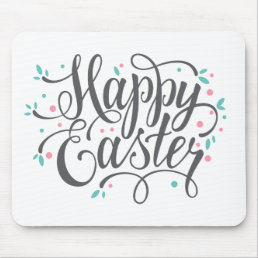 Whimsical Happy Easter Calligraphy | Mousepad