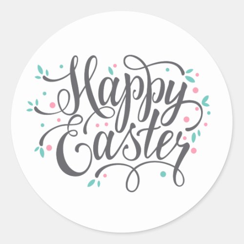 Whimsical Happy Easter Calligraphy  Sticker Seal