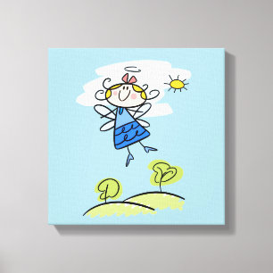 Whimsical Happy Flying Angel Fairy Canvas Print
