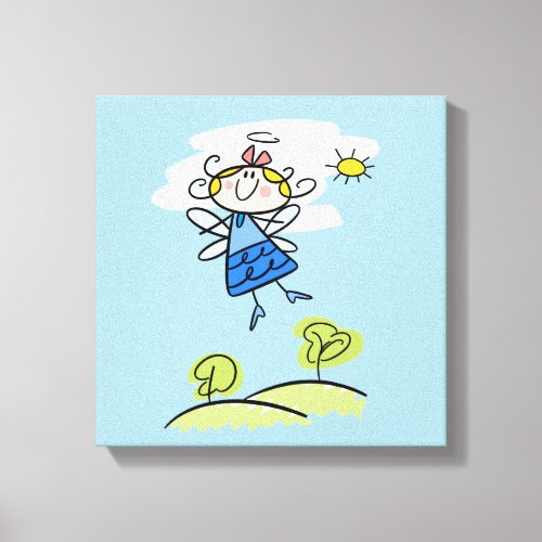 Whimsical Happy Flying Angel Fairy Canvas Print