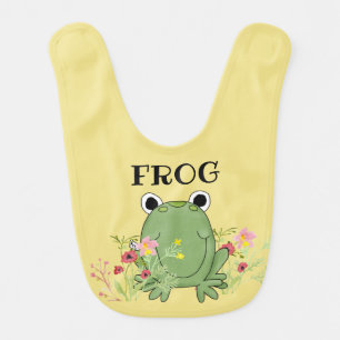 Whimsical Happy Frog Reversible Baby Bib