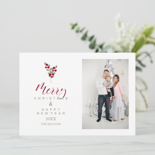 Whimsical Happy Holidays Classic Christmas Photo (Standing Front)