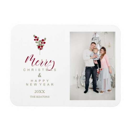 Whimsical Happy Holidays Classic Christmas Photo Magnet