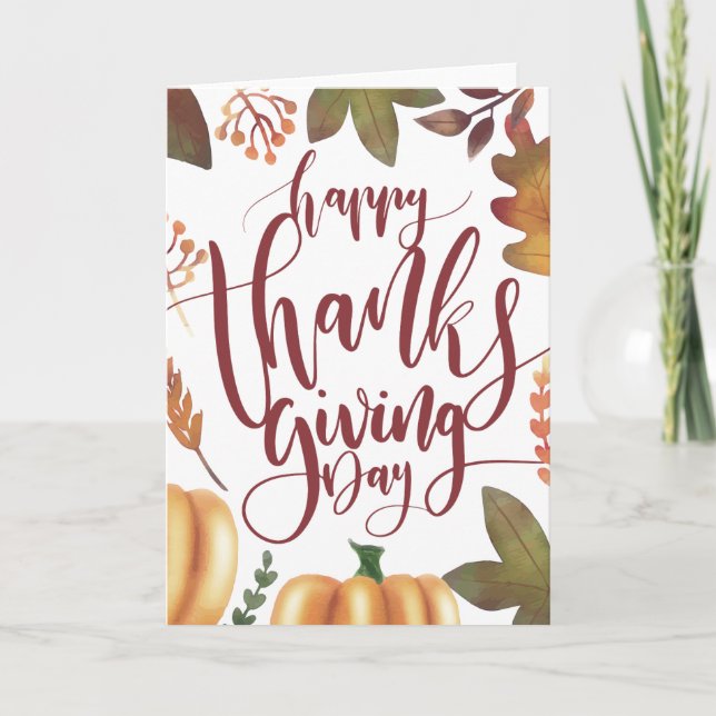 Whimsical Happy Thanksgiving Day | Greeting Card (Front)