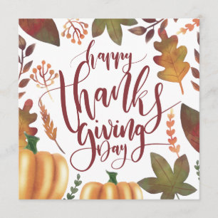 Whimsical Happy Thanksgiving Day Invitation