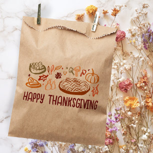Whimsical Happy Thanksgiving Friendsgiving Custom Favor Bag