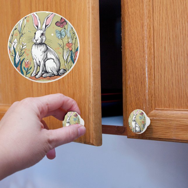 Whimsical Hare Ceramic Knob (Creator Uploaded)