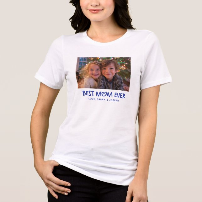 Whimsical Heart Best Mom Ever Holiday Photo Tri-Blend Shirt (Front)