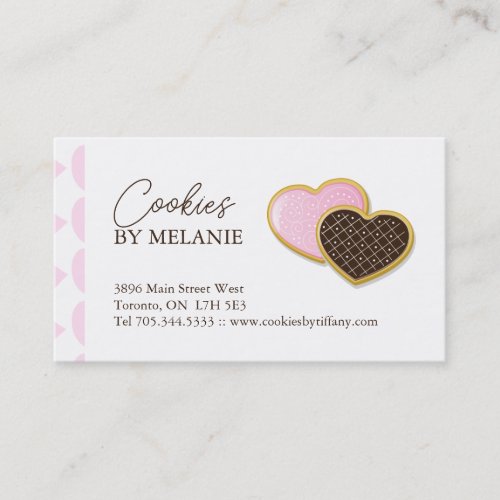 Whimsical Heart Cookies Business Cards