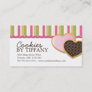 Whimsical Heart Cookies Business Cards