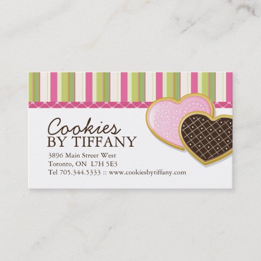 Customizable Whimsical Heart Cookies Business Cards