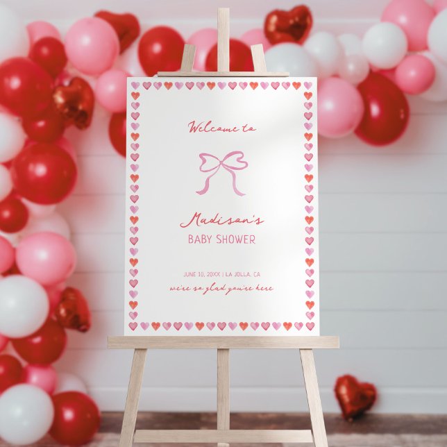 Whimsical Heart Frame Baby Shower Welcome Foam Board (Creator Uploaded)