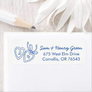 Whimsical Heart Locket Doodle CUSTOM Return Addres Label