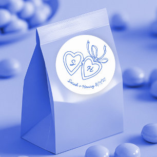 Whimsical Heart Locket Doodle Sketch Modern CUSTOM Classic Round Sticker