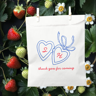 Whimsical Heart Locket Doodle Sketch Modern CUSTOM Favor Bag