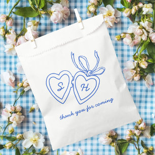 Whimsical Heart Locket Doodle Sketch Modern CUSTOM Favor Bag