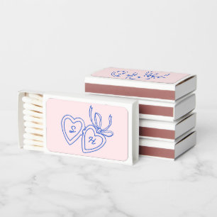 Whimsical Heart Locket Doodle Sketch Modern CUSTOM Matchboxes