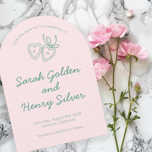 Whimsical Heart Locket Doodle Sketch Modern CUSTOM Save The Date (Whimsical Heart Locket Doodle Sketch Modern CUSTOM Save The Date invitation

)