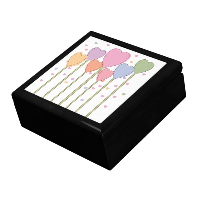 Whimsical Heart Lollipops Jewelry Box (Side)
