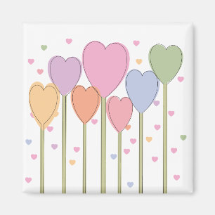 Whimsical Heart Lollipops Magnet