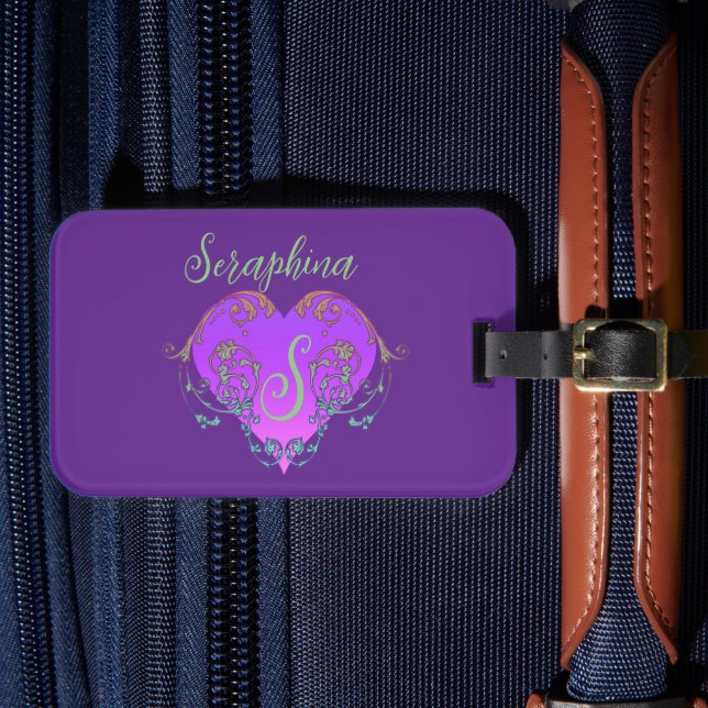 Whimsical Heart Personalized  Luggage Tag (Front Insitu 4)