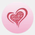 Whimsical Heart Round Sticker