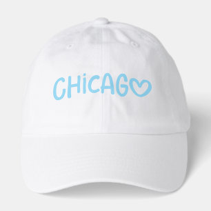 Whimsical Heart Typography Baby Blue Chicago Hat