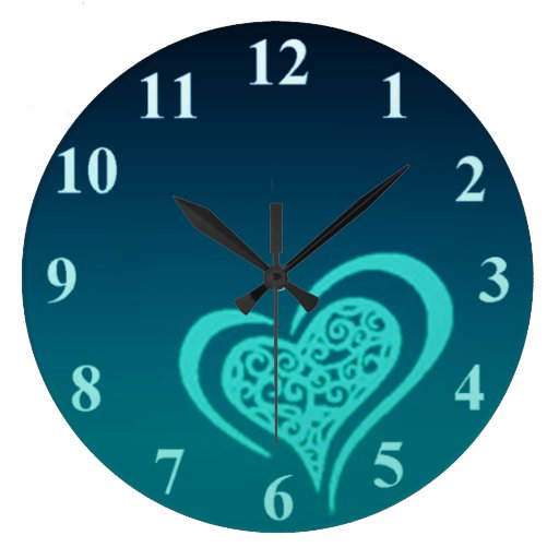 Whimsical Heart Wall Clock Large | Zazzle