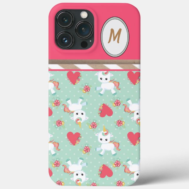 Whimsical Hearts and Unicorns Design Case-Mate iPhone Case (Back)