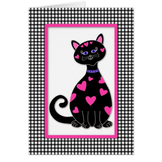 Whimsical Hearts Cat Cards (Front)