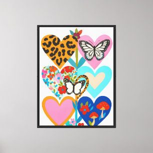 Whimsical Hearts Garden – Nature & Love in Bloom Canvas Print