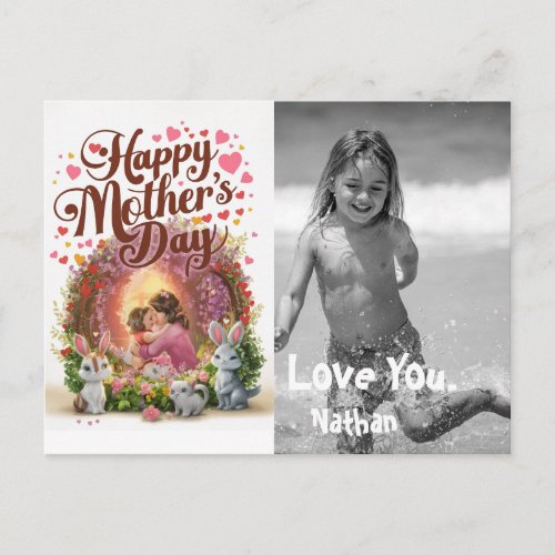 *~* Whimsical Hearts Mother&#39;s Day AP72 Photo Holiday Postcard