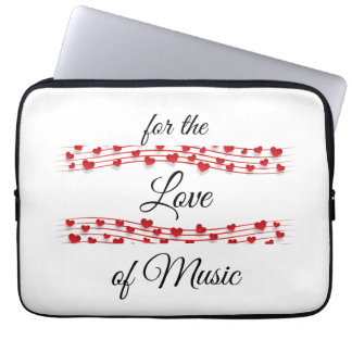 Whimsical hearts music "For the love of music" Laptop Sleeve
