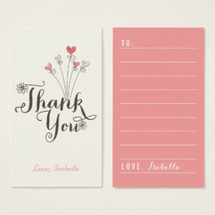 Whimsical Hearts Thank You Script DIY Gift Tag