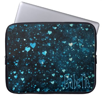 Whimsical Hearts Universe Cosmic Personalised Laptop Sleeve by LouiseBDesigns at Zazzle