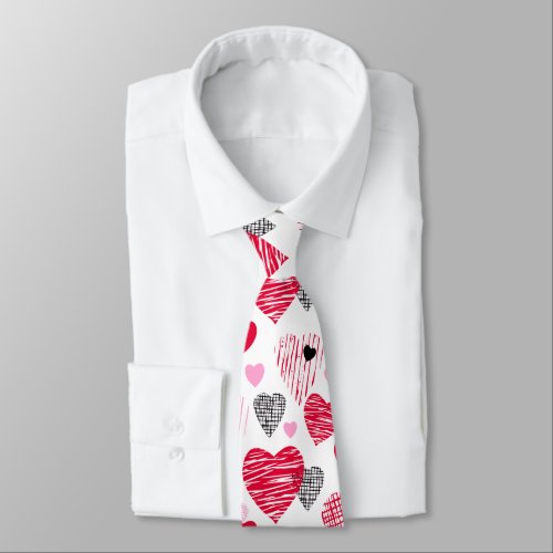 Whimsical Hearts Valentines Neck Tie