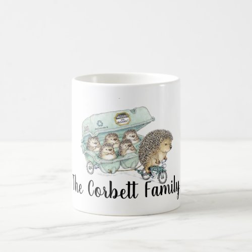 Whimsical Hedgehog Family Customizable Coffee Mug
