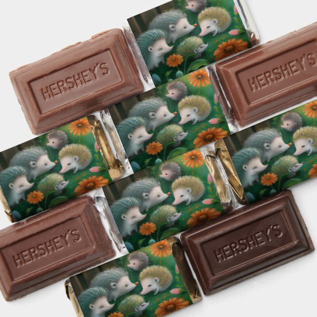 Whimsical Hedgehog Family Picnicking in the Garden Hershey's Miniatures (Assorted)