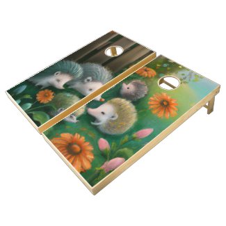 Whimsical Hedgehog Family Reunion in Garden