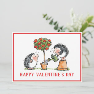 Whimsical Hedgehogs Valentine's Day Card