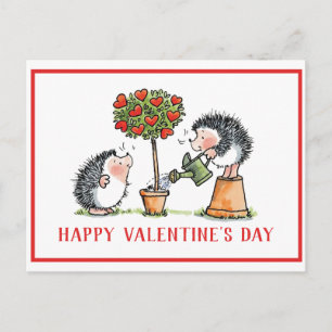 Whimsical Hedgehogs Valentine's Day Card
