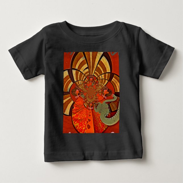 Whimsical Heights: Beautiful Funny Giraffe African Baby T-Shirt (Front)